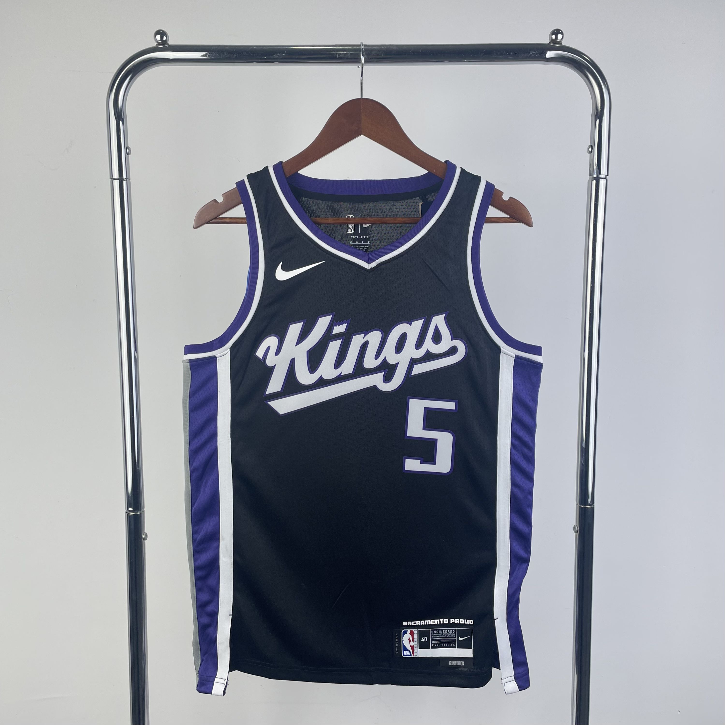 Men Sacramento Kings #5 Fox Black Season Jordon 2024 NBA Jersey->sacramento kings->NBA Jersey